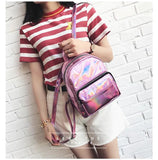 Holographic Laser PU Mini Backpack Women Bag