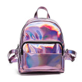 Holographic Laser PU Mini Backpack Women Bag