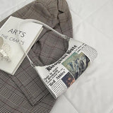 Women PU Leather Shoulder Bag with Newspaper Print Design