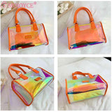 PVC Transparent Laser Shoulder Bag Women Summer Crossbody Tote Handbags