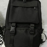Large Capacity Button Travel Bag Solid Harajuku Retro Unisex Backpack