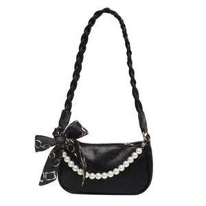 Cartoon Printed Shoulder Bag Lightweight Clutch with Scarf