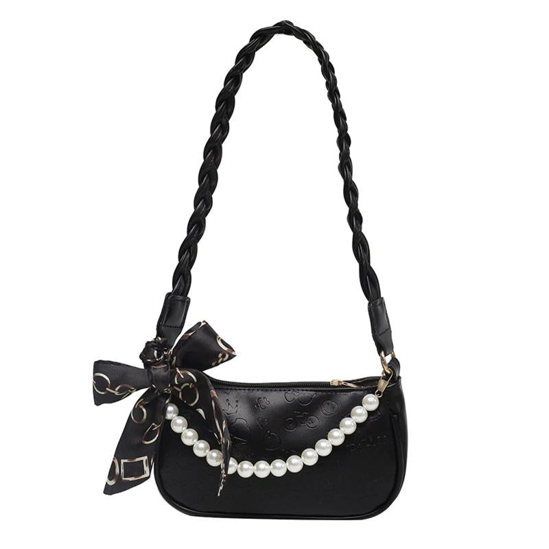 Cartoon Printed Shoulder Bag Lightweight Clutch with Scarf