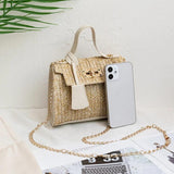 Straw Woven Shoulder Crossbody Messenger Bag for Women