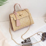 Straw Woven Shoulder Crossbody Messenger Bag for Women