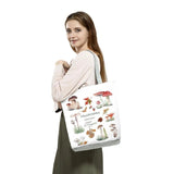 Mushroom Printed Plant Tote Reusable Bag