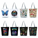 Mushroom Printed Plant Tote Reusable Bag