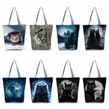 Female Cats 3D Tote Shoulder Bag High Capacity Foldable Shopping