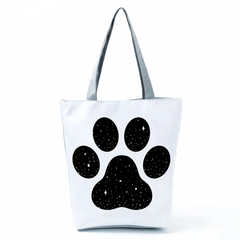 Customizable Pug Paw Funny Print Women Shopper Bag Handbag