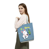Funny Bull Terrier Dog Print Shopping Tote Handbag School Travel Shoulder Bag
