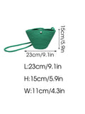Women Beach Bucket Bag Straw Woven Purses Handbags Crochet Knitting