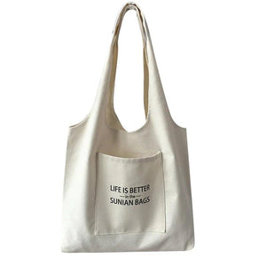 Pattern Printing Beige Tote Bag