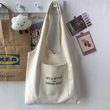 Pattern Printing Beige Tote Bag