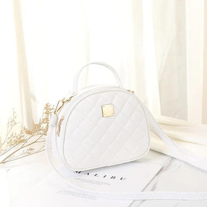 Leather Shoulder Bag Round Small Handbag Crossbody Bag