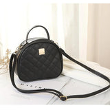 Leather Shoulder Bag Round Small Handbag Crossbody Bag