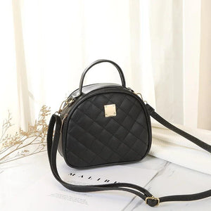Leather Shoulder Bag Round Small Handbag Crossbody Bag