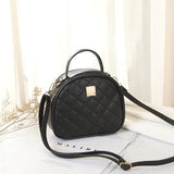 Leather Shoulder Bag Round Small Handbag Crossbody Bag