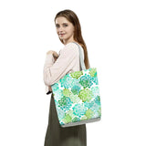Colorful Flower Print Women Tote Bag High Capacity Handbags