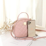 Women PU Round Shoulder Bag Crossbody Clutch Handbag