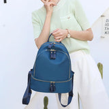 Fashionable Oxford Cloth Woman Backpack Waterproof 20-35L Solid Dual Strap Bag