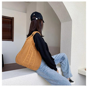 Women's Large Capacity Crochet Weave Shoulder Bag