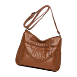 PU Leather Shoulder Bag Large Capacity Adjustable Strap Satchel Shopping Bag