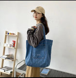 Youth Denim Shoulder Bag Portable Shopping Bag