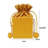 Women's Drawstring Bucket Crossbody Bag with Chain Strap