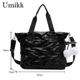 Casual Messenger Bag with PomPom and Large Capacity