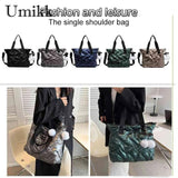 Casual Messenger Bag with PomPom and Large Capacity