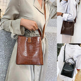 Leather Bucket Bag Handbag Satchel Ladies Work Totes