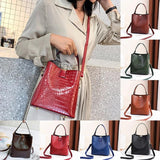 Leather Bucket Bag Handbag Satchel Ladies Work Totes