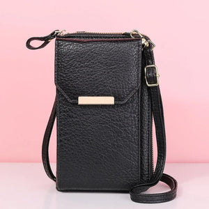 Multi-function Pu Lychee Pattern Ladies Shoulder Bag