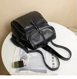 Soft Leather Ladies Backpack Shoulder Bag Large Capacity Travel School Bag