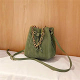 Western Style Pleated Chain Shoulder Bag Crossbody Small Bag