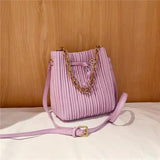Western Style Pleated Chain Shoulder Bag Crossbody Small Bag