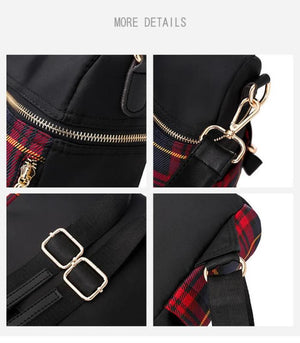 Waterproof Plaid Backpack Dual-use Bag