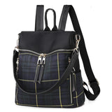 Waterproof Plaid Backpack Dual-use Bag