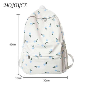 Floral Prints Backpack Large Capacity Teen Shoulder Bag for Travel