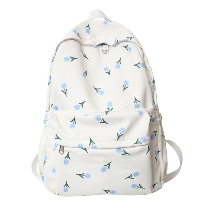 Floral Prints Backpack Large Capacity Teen Shoulder Bag for Travel