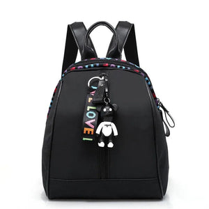 Ribbon Ladies Backpack Bear Cartoon Nylon Waterproof Casual Travel Knapsack
