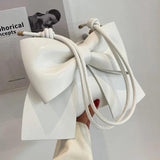 Textured Shoulder Underarm Bag Messenger Bag Ladies Niche Bow Hand Carry Small B