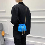 Rhombic Crossbody Bucket Bag Chain Shoulder Handbags