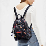 Women Backpack Girls School Bags Waterproof Feather Butterfly Travel