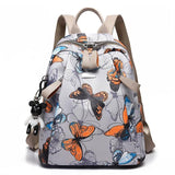 Women Backpack Girls School Bags Waterproof Feather Butterfly Travel