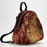 Retro National Peacock Embroidery Canvas Backpack Girls Mini Bag