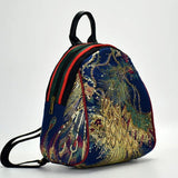 Retro National Peacock Embroidery Canvas Backpack Girls Mini Bag