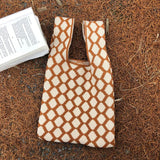 Plaid Knitting Women Shoulder Bag Hollow Out Shpping Bag Female Handbag