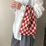 Checkerboard Women's Bag Plaid Houndstooth Handbag Casual Tote Bag