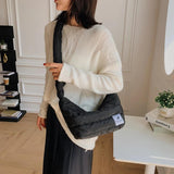 Women Knotted Quilted Bag Cotton Space Padded Shoulder Bag